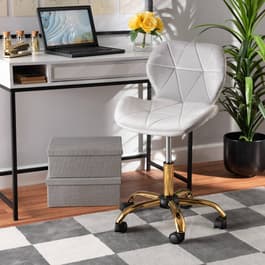 Baxton Studio Savara Glam & Luxe Velvet Swivel Office Chair