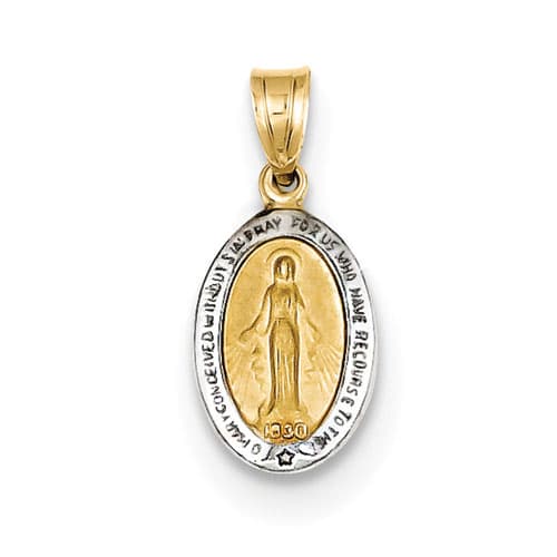 Unisex Gold Classics™ Yellow & Rhodium Miraculous Medal