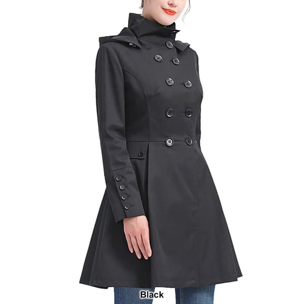 Womens BGSD Waterproof Hooded Mid Length Trench Coat