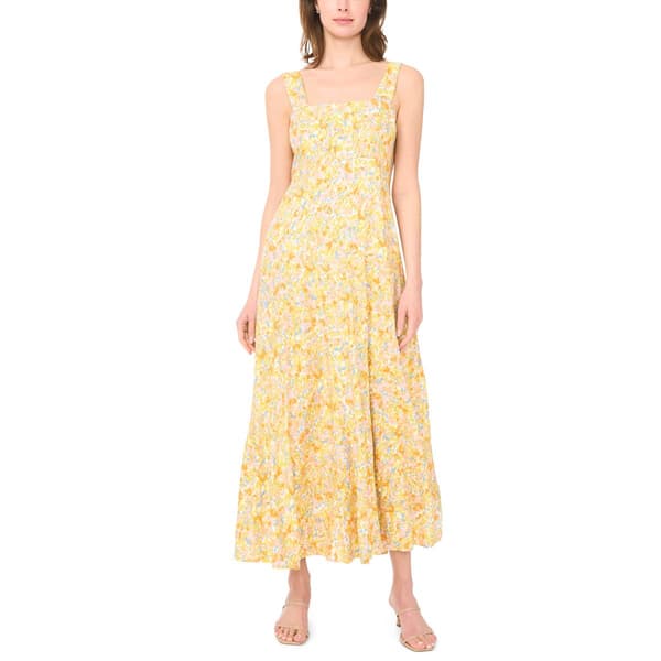 Womens MSK S/L Foil Print Smock Beck Challis Maxi - image 