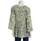Womens Floral & Ivy 3/4 Sleeve V-Neck Paisley Floral Pleat Top - image 3