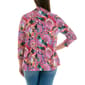 Plus Size Zac & Rachel 3/4 Sleeve Fuchsia Floral Cardigan - image 2