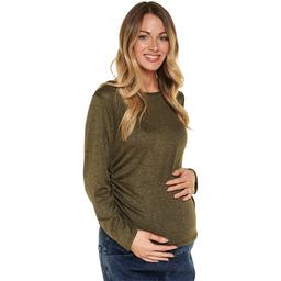 Womens Times Two Maternity Long Sleeve Speckled Hacci Blouse