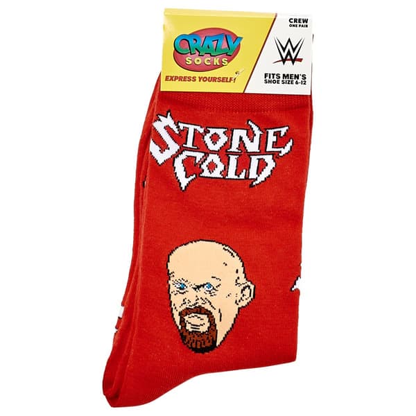 Mens Crazy Socks Steve Austin Crew Socks - image 