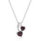 Gemminded Sterling Silver 5mm Double Heart Garnet Pendant - image 1