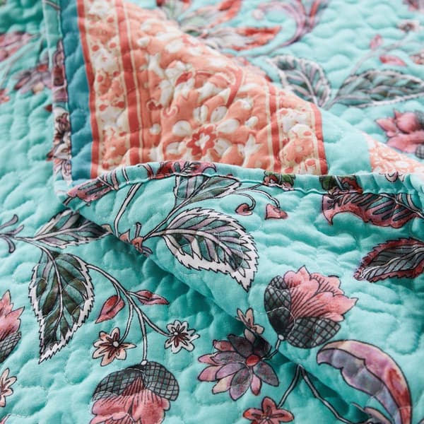 Greenland Home Fashions&#8482; Audrey Tropical Turquoise Quilt Set