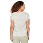 Womens Hearts of Palm Bloom Service Cap Sleeve Stripe Blouse - image 2