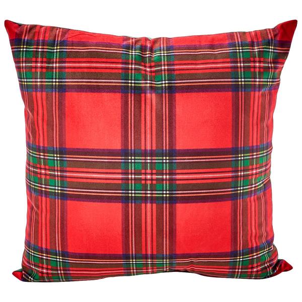 Nourison Red Plaid Decorative Pillow - 18x18