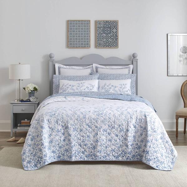 Laura Ashley&#40;R&#41; Flora 136 Thread Count Reversible Quilt Set - image 