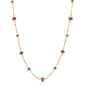 1928 Gold Tone Purple Beaded Chain Necklace - image 1