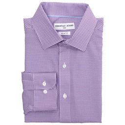 Mens Christian Aujard Slim Fit Gingham Dress Shirt - Purple