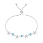 Gianni Argento Starfish Adjustable Bracelet - Silver/Blue Opal - image 1