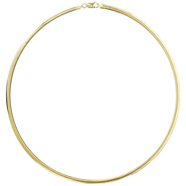 Ellen Tracy Sterling Silver Yellow Gold Plated Omega Necklace - image 