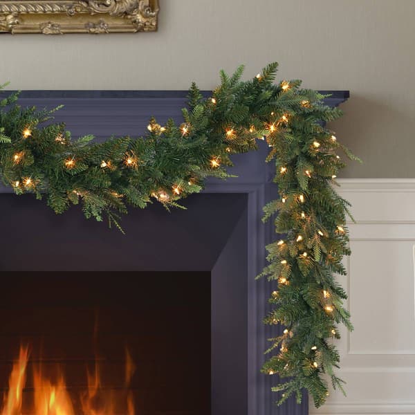 Puleo International 9ft. Pre-Lit Balsam Fir Garland