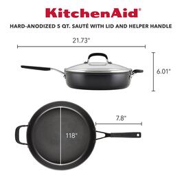 KitchenAid Hard Anodized Nonstick Saut&#233; Pan with Lid - 5-Quart