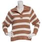 Juniors No Comment Chenille Waffle Stripe Henley Sweater - image 1