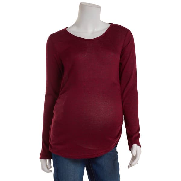 Womens Maternity Due Time Long Sleeve Cinch Shirt