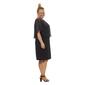 Plus Size Connected Apparel Metallic Overlay Shift Dress - Navy - image 4