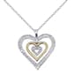 Gianni Argento Two-Tone 1/4ct. Heart Pendant Necklace - image 1