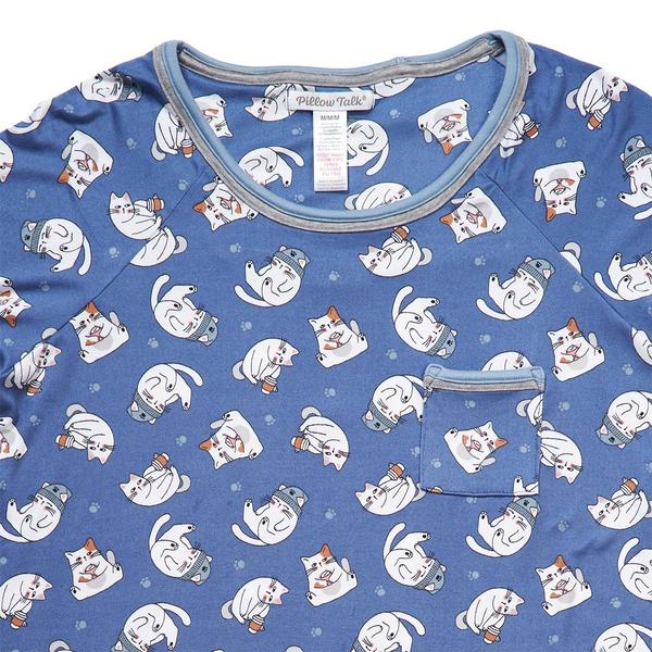 Juniors Pillow Talk 3/4 Sleeve Cats Joggers Pajama Set