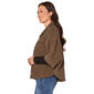 Womens Democracy Wide Collar Patch Pocket Woven Capelet Jacket - image 3