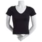 Juniors Jolie & Joy Short Sleeve V-Neck Seamless Tee - image 1