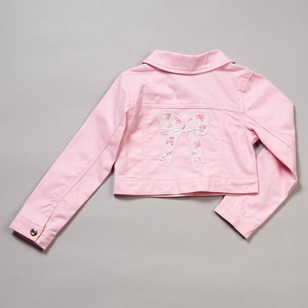 Girls (4-6x) Little Lass® Floral/Bow Mesh Dress w/ Twill Jacket