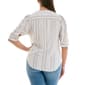 Womens Zac & Rachel Elbow Sleeve Stripe Linen Button Front Blouse - image 2