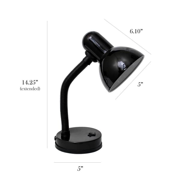 Simple Designs Basic Metal Desk Lamp w/Flexible Hose Neck