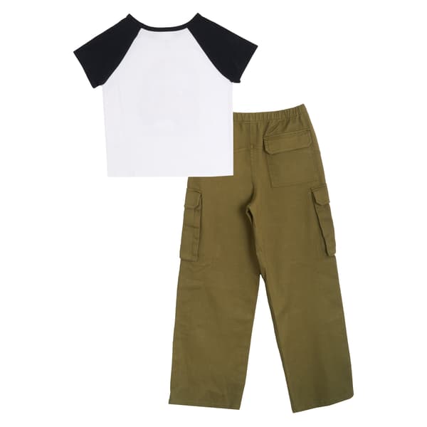 Girls (7-12) Tween Diva Off Road Raglan Tee with Cargo Pants