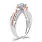 Loveblooms&#8482; Two-Tone 3/8cttw. Diamond Halo Bypass Bridal Set - image 2