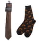 Mens Bergamo Tie/Sock Set - Black/Rust - image 1