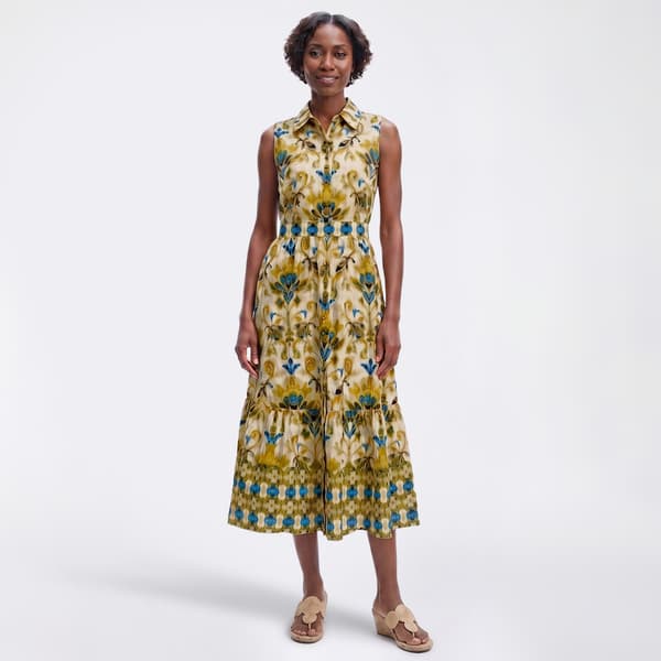 Womens Kasper Sleeveless Scroll Floral Midi Dress - image 