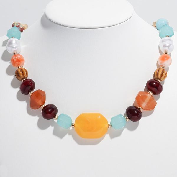 Ashley Cooper(tm) Chunky Beads Multi-Color Statement Necklace - image 