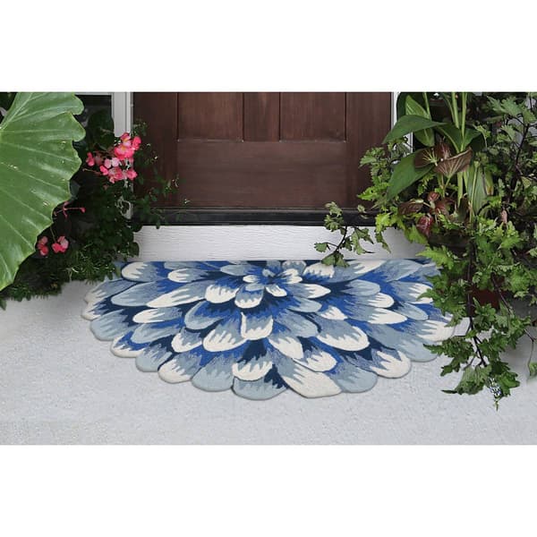 Liora Manne Front Porch Mum Half Circle Accent Rug