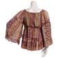 Juniors Plus Angie Floral V-Neck Smock Bodice Long Sleeve Top - image 3