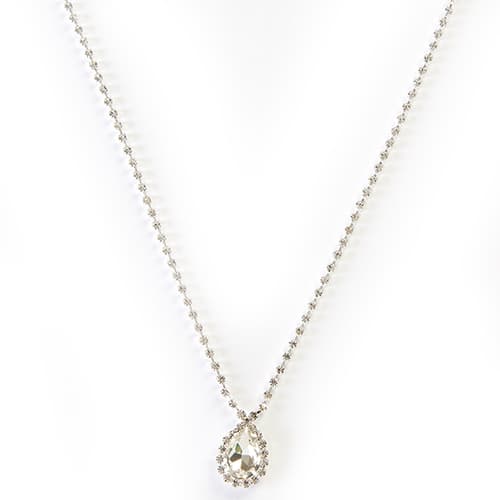 Rosa Rhinestones Clear Crystal Pear Pendant Necklace