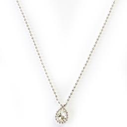 Rosa Rhinestones Clear Crystal Pear Drop Necklace