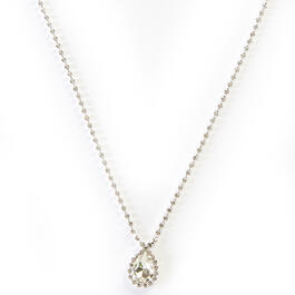 Rosa Rhinestones Clear Crystal Pear Drop Necklace