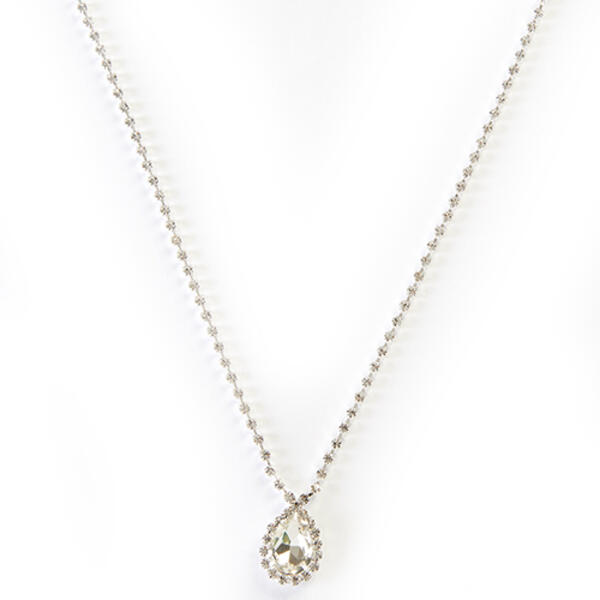 Rosa Rhinestones Clear Crystal Pear Drop Necklace - image 