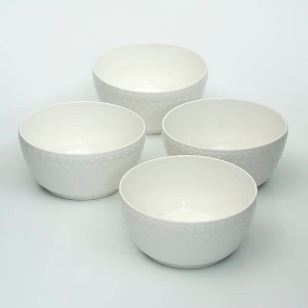Home Essentials 6in. Embossed Hobnail All Purpose Bowls-Set of 4 - image 