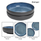 Sango Resona Blue/Black Large Ceramic Serving Bowl - Set of 2 - image 8