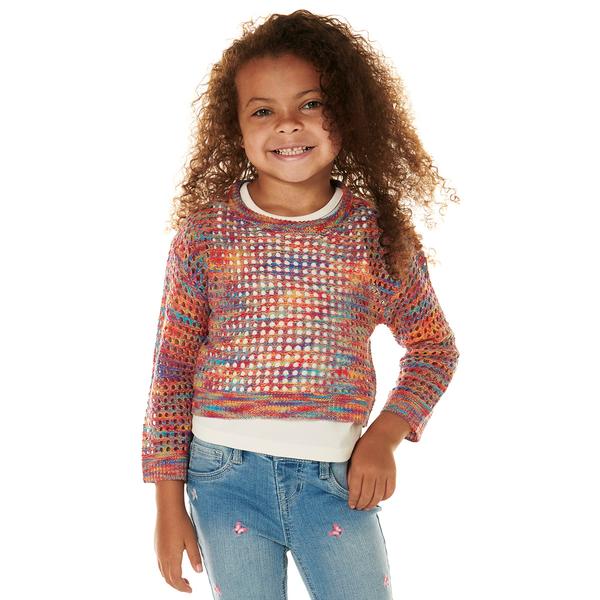 Girls (4-6x) No Comment Rainbow Space Dye Mesh 2Fer Top w/ Tank - image 