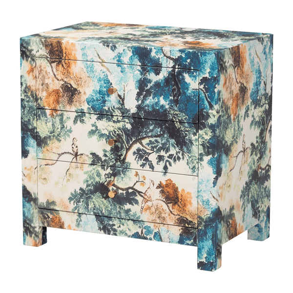 Baxton Studio Adeline End Table with Nature Motif - image 