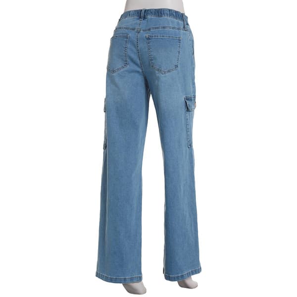 Juniors Celebrity Pink Wide Leg Cargo Pocket Jeans