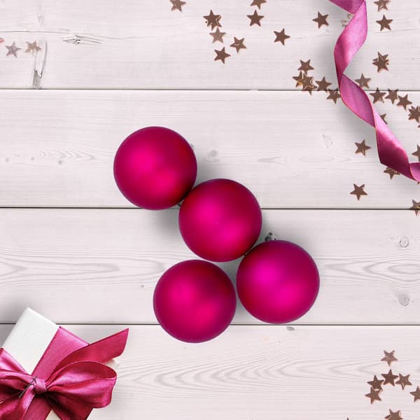 Northlight Seasonal 60ct. Magenta Christmas Ball Ornaments