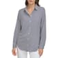 Womens DKNY Long Sleeve Stripe Button Front Top - image 1