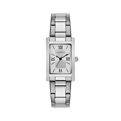 Womens Caravelle Classic Rectangular Steel Watch - 43L203