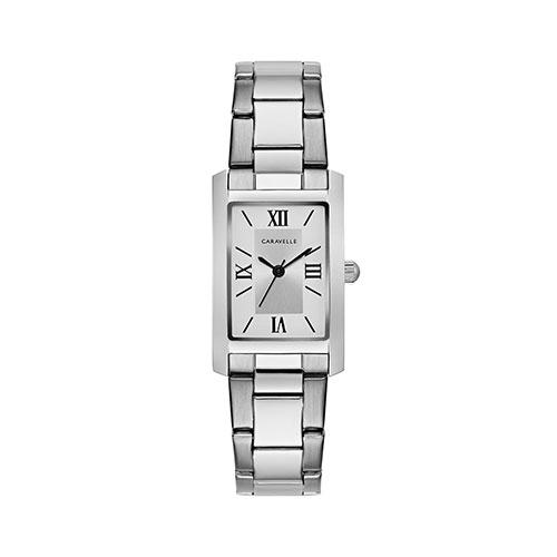 Womens Caravelle Classic Rectangular Steel Watch - 43L203