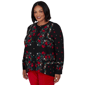 Plus Size Ruby Rd. Mysterious Romance Dramatic Floral Blouse - image 3